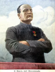 Porträt von Benito Mussolini von Achille Beltrame im Jahr 1932