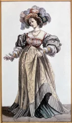 Schauspielerin Marie Dorval, Geliebte von Vigny. Aquarell von Devéria. Coll. Francis Aubrère.