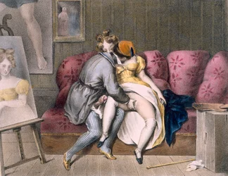 Künstler und Modell: manuelles Vorspiel, ca. 1830-40