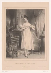 Junge Frau in ihrem Unterkleid