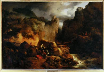 Landschaft. Tod von Roland im Jahr 778