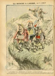 Illustration von Achille Lemot (1846-1909) in Le Pelerin, 08/09/07 - La marche à l