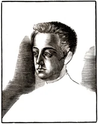 Porträt von Gustave Flaubert, Jugendlicher, um 1835. 1922