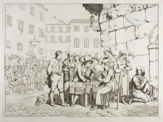 Der Schreiber auf der Piazza Montanara