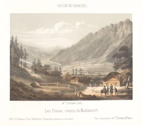 Blick auf den Bergpass Col de Balme (Serie: Erinnerung an Chamonix-Mont-Blanc, Museum du Mont-Blanc)