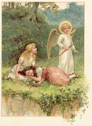 Schneeweißchen, Rosenrot und der Engel