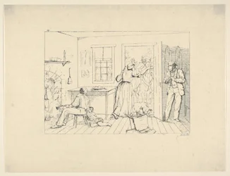 Sklaven verstecken ihren Herrn vor einer Suchmannschaft aus Confederate War Etchings, 1861-63