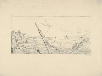 Steinblockade vor Charleston, South Carolina aus Confederate War Etchings, 1861-63