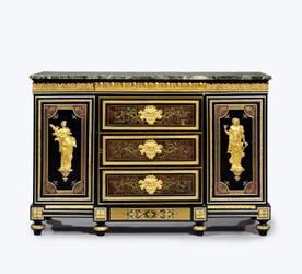 Später Louis XVI Ormolu-verzierte Boulle-Marketerie-Seitenkommode