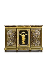 Louis XVI Seitenkommode, in Auftrag gegeben von dem Marchand-Mercier Claude-Francois Julliot, mit Louis XIV Marketerie-Paneelen, ca. 1775-1800