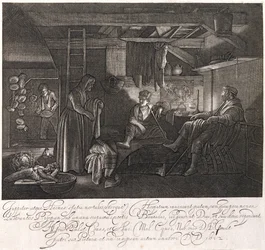 Das Haus von Philemon und Baucis, graviert von Graf Hendrik Goudt (1585-1630)