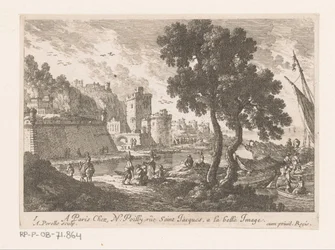 Hafensicht mit zwei Bäumen