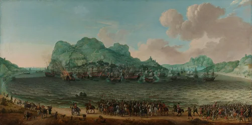 Sieg über die Spanier in der Nähe von Gibraltar durch eine Flotte unter dem Kommando von Admiral Jacob van Heemskerck, 25. April 1607