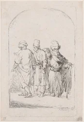 Gruppe von vier stehenden Männern in orientalischer Tracht, 1795