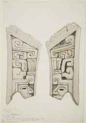 Geschnitztes Steinrelief aus Veracruz, Mexiko