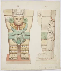 Karyatide aus der äußeren Kammer, Tempel A, Ballspielplatz, Chichen Itza, Mexiko