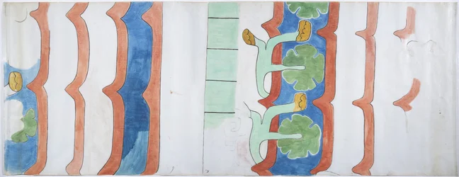 Kopie eines Wandgemäldes aus dem Tempel der Landwirtschaft, Teotihuacan, Mexiko