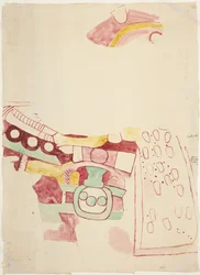 Kopie von Fragmenten von Gemälden aus Teotihuacan, Mexiko