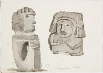 Steinfiguren in Papantla, Mexiko