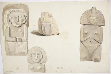 Steinstatuen aus Papantla, Mexiko