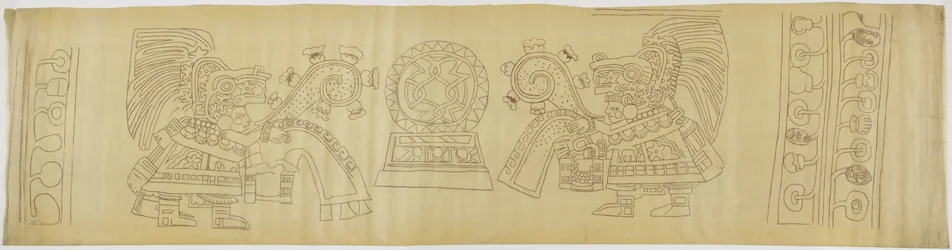 Wandmalerei aus Teotihuacan, Mexiko Staat Casa de Barrios - "Haus der Priester"