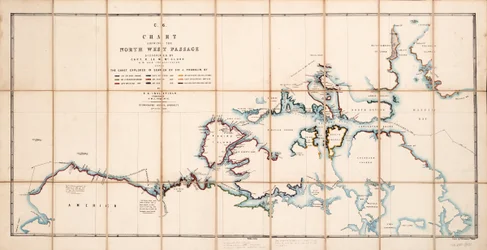 Karte, die die Nordwestpassage zeigt, entdeckt von Kapitän R. Le M. McClure, HMS 