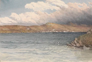 Siedlung in Port Stanley, Falklandinseln, Mai 1849