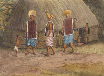 Sonntagsbonnets auf den Navigator-Inseln (Samoa), Apia Bay, 14. September 1849 (Aquarell)