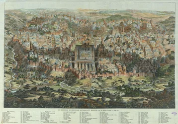 Die Jerusalem-Karte Vue générale de Jérusalem historique et moderne
