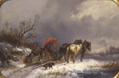 Ein Schlitten im Winter
