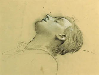 Studie des Kopfes der Heiligen Cäcilia, möglicherweise für "Ahasver"