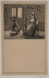 Mutter und Sohn. Nr. 18 in Chr. Winther und M. Rørbye, "25 Bilder für kleine Kinder"