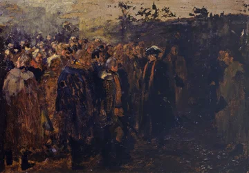 Ansprache Friedrichs des Großen an seine Generale vor der Schlacht bei Leuthen. Skizze