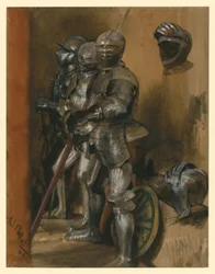 Drei Rüstungen und zwei Helme