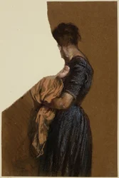 Frau mit Kleinkind auf dem Arm
