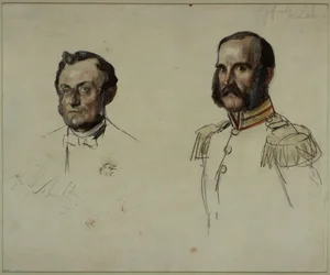 Hofrat E. Dohme, Hofrat Schulz. Studie zum Gemälde "Krönung Wilhelms I. in Königsberg"