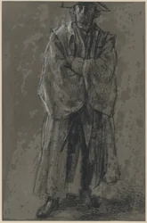 Offizier mit Mantel und Hut (Haltungsstudie Moritz von Anhalt-Dessau)