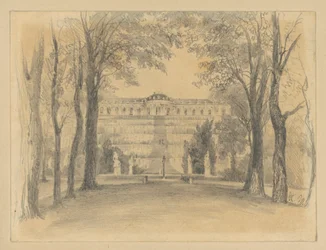 Schloss Sanssouci mit den Terrassen und dem Brunnen