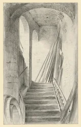 Treppe mit abgestellten Brettern in Dresden