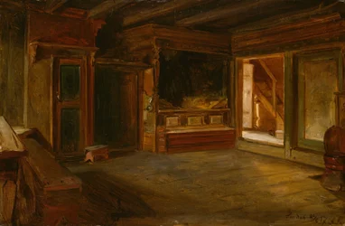 Inneres eines Bauernhauses in Sandak