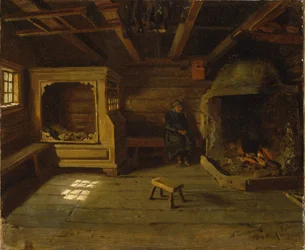 Inneres eines Bauernhofs in Skjønne in Numedal