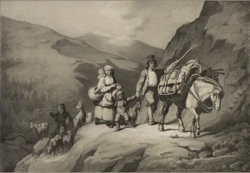 Illustration aus dem Buch Norge fremstillet i Tegninger von P.Chr. Asbjørnsen, veröffentlicht von Chr. Tønsberg (Norwegen, 1848)