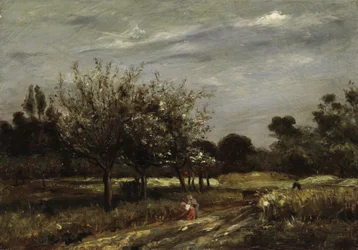 Landschaft mit Obstbäumen