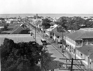 Old King Street nach Süden, Kingston, Jamaika, um 1905