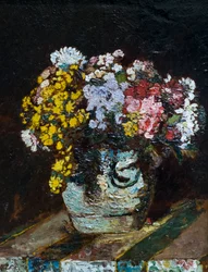 Eine Vase mit Wildblumen