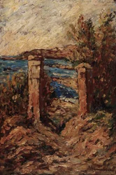 Portal von Cassis, Landschaft am Meer Gemälde von Adolphe Monticelli (1824-1886) Dim 45x30 cm Musée Grobet-Labadie