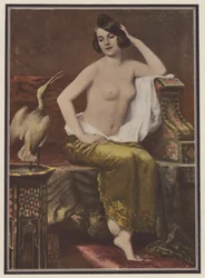 Der Favorit, Frau mit einem Vogel