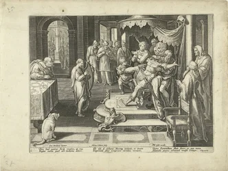 David spielt auf seiner Harfe für König Saul (Lobgesang auf die Musik)