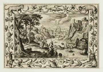 Die Taufe Christi, aus Landschaften mit Szenen aus dem Alten und Neuen Testament und Jagdszenen