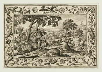 Die Flucht nach Ägypten, aus Landschaften mit Alten und Neuen Testament-Szenen und Jagdszenen